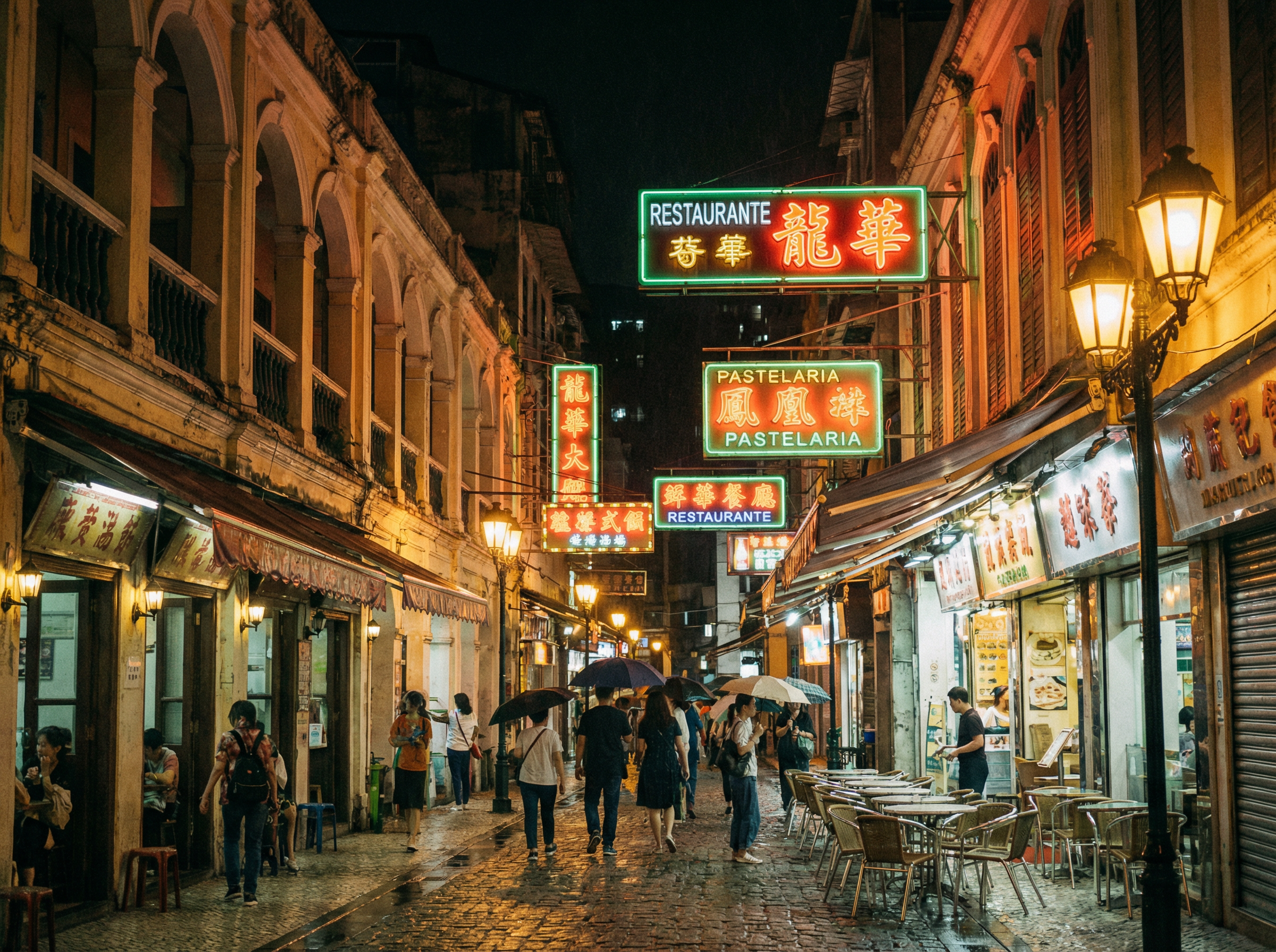 澳门银河 - 澳门街头美食夜景